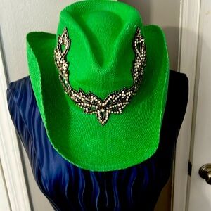 Olive & Pique Cowboy Hat with Rhinestone Embellishment. Never Worn